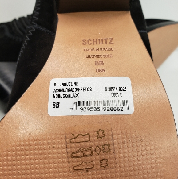 Schutz Jacqueline Black Suede Pointed Toe Low Western Pull On Ankle Boot Sz 8B - Picture 11 of 11